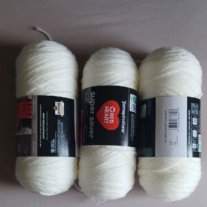 New Red Heart Acrylic Yarn Soft White